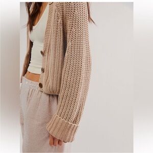 Free People ‘Sweet Nothing’ Chunky Tan Cardigan